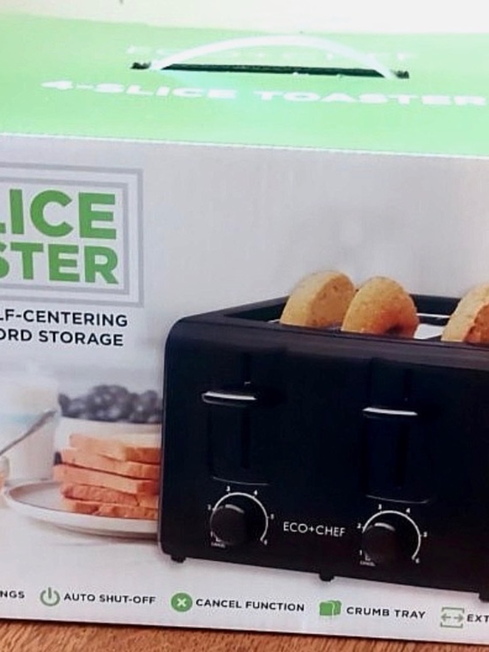 Eco+Chef Black 4-Slice Toaster